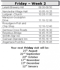 Week 2 timetable (Sept 2017 to end January 2018) Week 2 timetable (Sept 2017 to end January 2018)